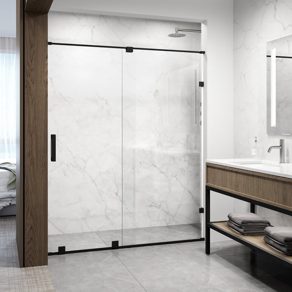 Vigo VG6045MBCL6073 Ryland 73" High X 60" Wide Sliding Frameless Shower Door - Black