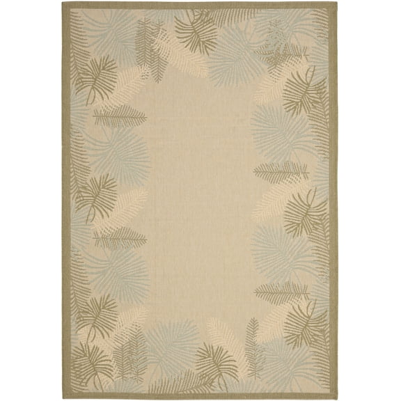 Safavieh Courtyard Martin Botanical Indoor/Outdoor Area Rug, Cream/Green, 5'3" x 7'7"