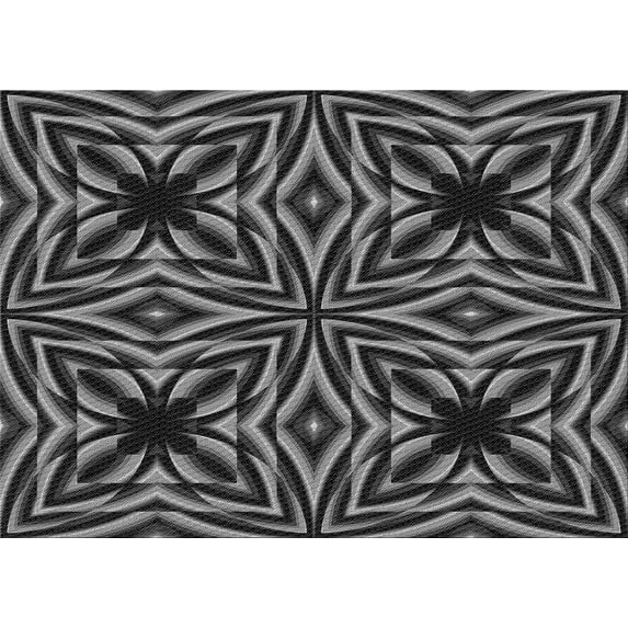 Ahgly Company Machine Washable Indoor Rectangle Transitional Charcoal Black Area Rugs, 5' x 8'