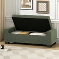 thumbnail image 3 of Miekor Furniture 50" Ottoman Bench in Textured Fabric, Rectangular Design with Hinged Lid for Seating, Footrest, and Hidden Storage, Perfect for Living Room, Bedroom, or Entryway 31783, 3 of 12