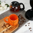 thumbnail image 6 of 14oz 3D Ceramic Basketball Mug - Novelty Sports Coffee Cup with Large Handle - Microwave Dishwasher Safe Gift for Coach Men - Orange, 6 of 8