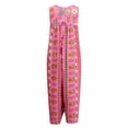 thumbnail image 3 of 2DXuixsh Combinaison pour Femmes Mode Col Rond Imprimé Combinaisons Sans Manches Bouton Combinaison Pantalon Droit Poche Combinaisons Rose Vif Taille TG, 3 of 5