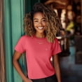 thumbnail image 3 of Dalix Lil Smile Everyday Tee Lightweight Short Sleeve Summer Shirt Womens in Coral XS X-Small, 3 of 5