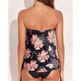 thumbnail image 3 of Strapless Bathing Suit, Strapless Bathing Suits for Women, Two Piece Tankini Bathing Suits for Women Halter Bandeau Swim Top With Bottom Flyaway Tummy Control Swimsuit, Saffron XXL, 3 of 3