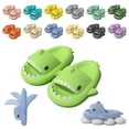 thumbnail image 1 of Lindas pantuflas y toboganes con temática de tiburón: diseño de tiburón de nube de dibujos animados unisex con suela antideslizante para niños, 1 of 3