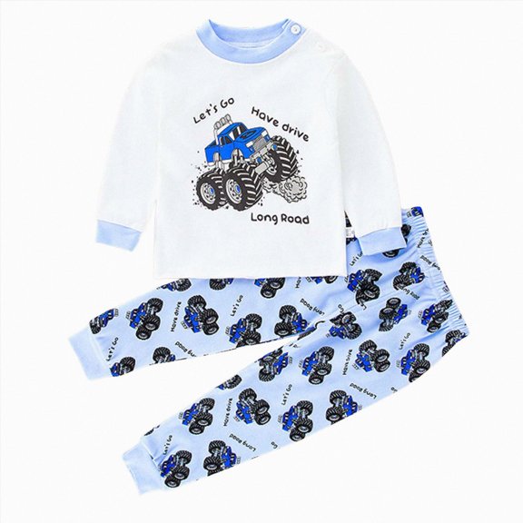 TAmten Toddler Boys Pajamas & Dailywear Set Little Girls Fall Winter Pants Baby Stripe Set Home Set 2PC Long Sleeve Pajamas Set 3 6 9 12 18 24 Months Size 18-24 Months