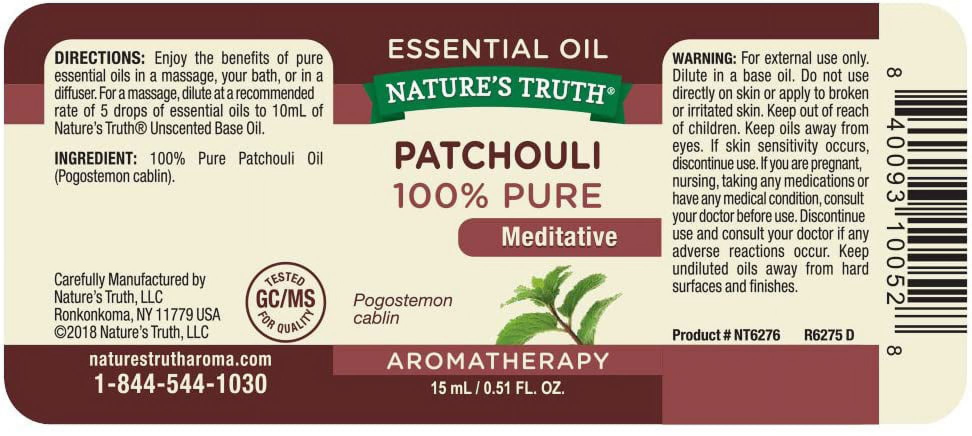 Nature's Truth Aromatherapy Essential Oil Patchouli Dark - .5 oz, Pack of 6