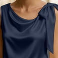 thumbnail image 6 of XFLWAM Satin Tank Tops for Women Dressy Cowl Neck One Shoulder Bowknot Shirts Elegant Cocktail Party Going Out Blouses, 6 of 7