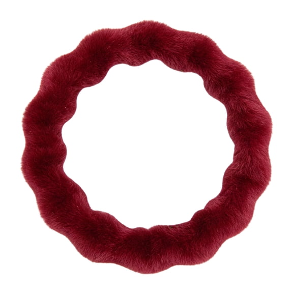 Plush Steering Wheel Cover For Winter Warmth Comfort And Anti Slip Grips 38cm Diameter