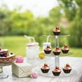 thumbnail image 2 of Bandeja para té de la tarde, bandeja para pasteles, macarrones, galletas, torre para cupcakes de 3 niveles, soporte para exhibición de 24 cupcakes, acrílico de varios niveles, 2 of 6