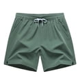 thumbnail image 3 of SYMOID Womens High Waisted Athletic Shorts with Pockets - Quick Dry Nylon Spandex Casual Lounge Shorts with Drawstring, Army Green,Size 4XL, 3 of 7