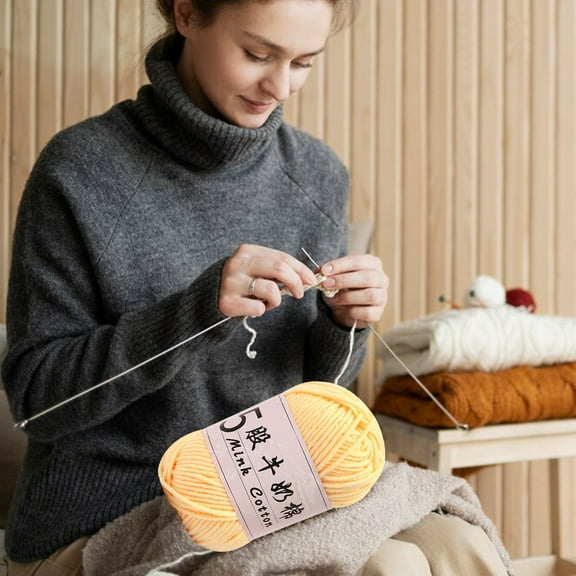 Milk Cotton Yarn Under $5! Yrmaups 5-Ply Milk Cotton Knitting Thread, Doll Crochet DIY Yarn,babyWool Ball for Handmade Sweaters, Blankets, Accessories, Crafting Projects, Ideal for Knitting Groups