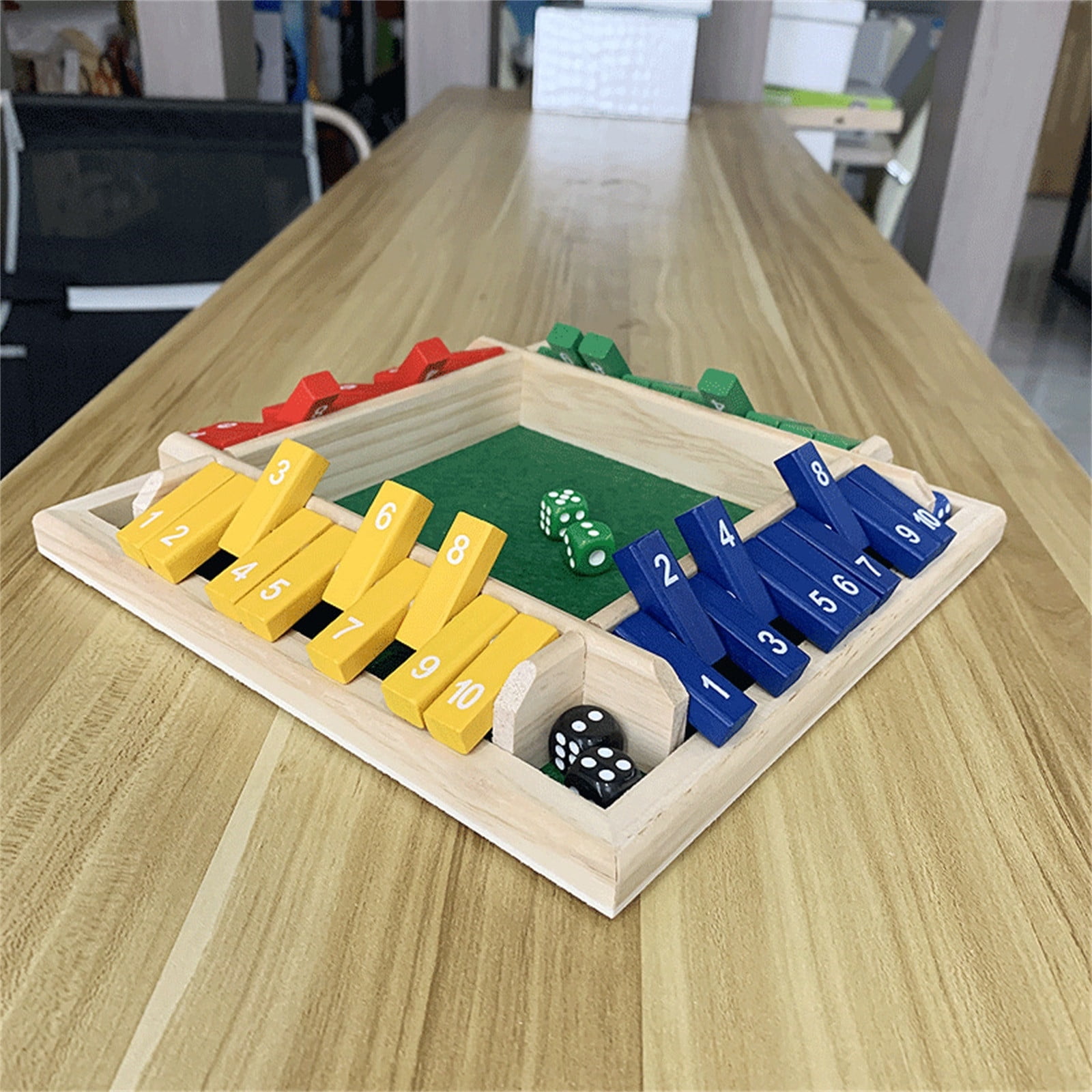 Shut The Box Dice Game Shut The Box Wooden Mathematic Traditional Pub Board Dice Game Travel 4 Players