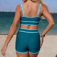 thumbnail image 4 of ZXLBBD Swimsuit for Women Elegant Tankini Solid Color Tummy Control High Waisted Swimwear Sporty Swim Training Casual Vacation Beachwear, 4 of 7