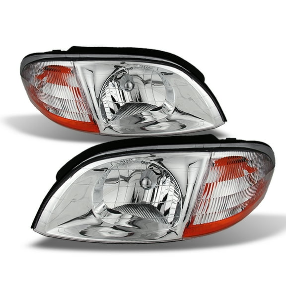 AKKON - For Ford Windstar OE Replacement Chrome Bezel Headlights Driver/Passenger Head Lamps Pair New