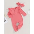 thumbnail image 3 of Faithtur Bébé Fille Tenue de Chute, Manches Longues Col Rond avec Bandeau Vêtements pour Bébé, 3 of 8