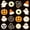 Black Orange 01, variant on Homewish Sugar Cookie Grid Print Queen Sheets for Kids, Ghost Candy Spooky Queen Sheet Sets, 4pcs, 1 Flat Sheet, 1 Fitted Sheet and 2 Pillowcases