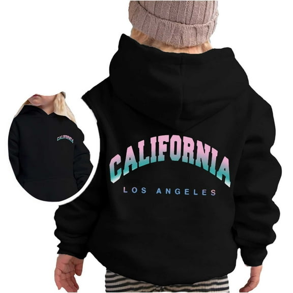 Tiijoy Toddler Girls Hoodie California Letter Print Pullover Hooded Sweatshirt, Sizes 3-4T