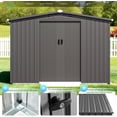 thumbnail image 5 of AECOJOY 8 x 6 ft. Outdoor Metal Storage Shed with Lockable Sliding Door Patio Garden Storage Building for Outside in Dark Gray, 5 of 6