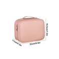 thumbnail image 3 of Bolsa De Almacenamiento De Cosméticos De Pu Neceser de poliuretano de gran capacidad con organizador de almacenamiento por zonas para brochas de maquillaje de viaje y oficina (rosa,1 unidad) Rkxzt, 3 of 9