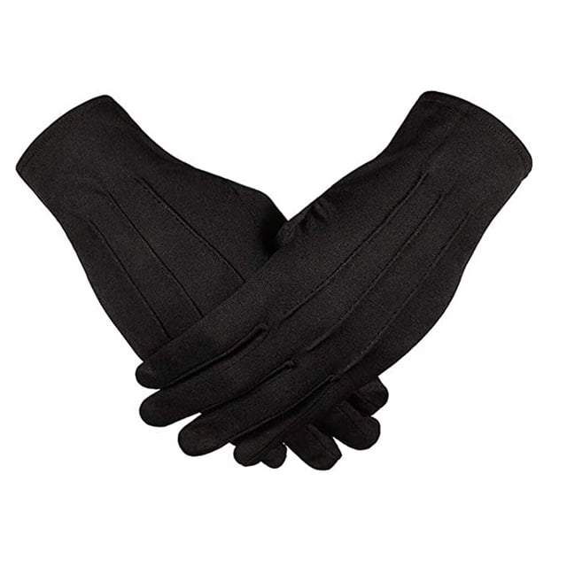 Sonducket Guantes de etiqueta Diseño de rayas estéreo Tela de poliéster de moda Mitones amigables con la piel Buenos accesorios para izar guantes y mitones Negro