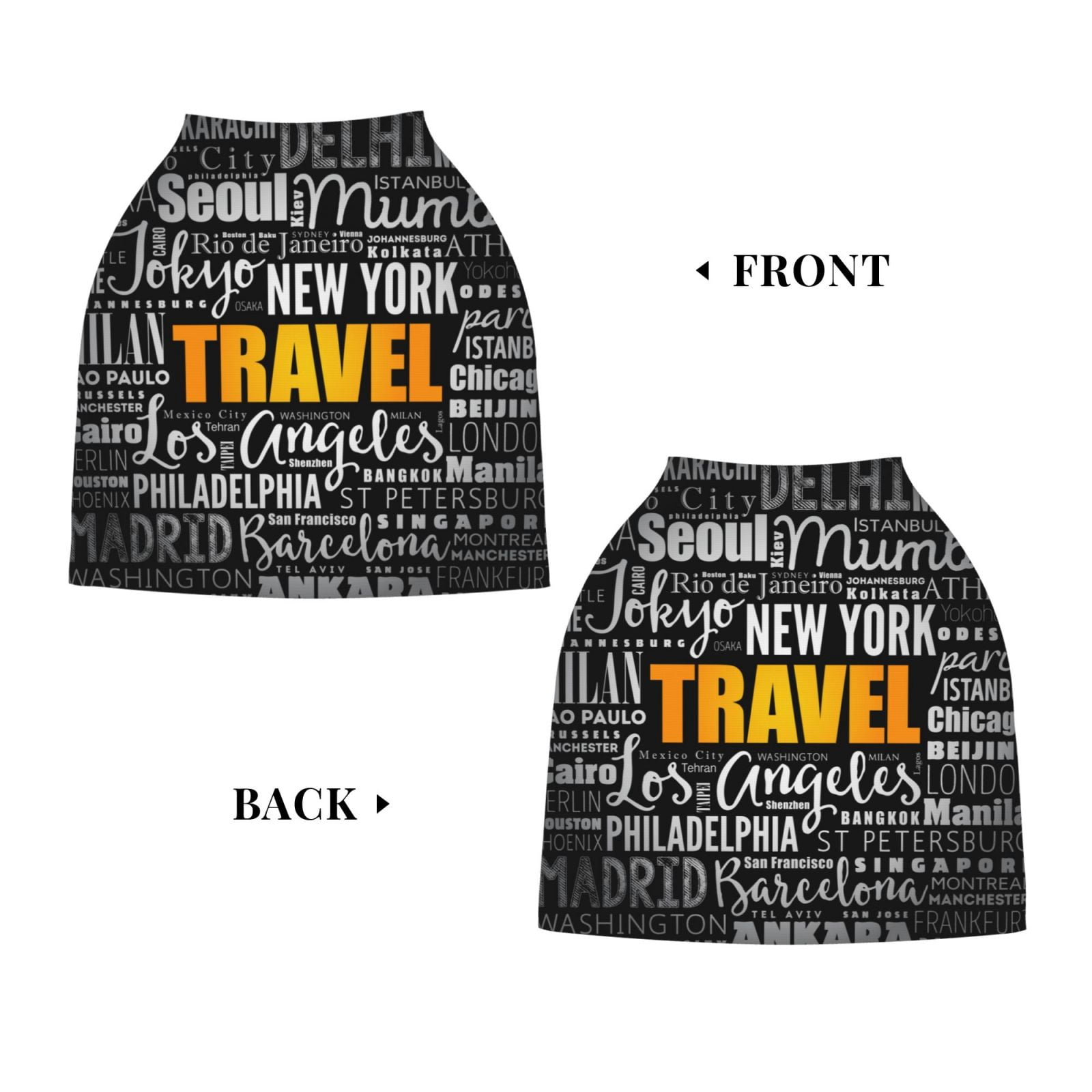 Fotbe Travel Pattern Car Seat Covers for Babies, Nursing Breastfeeding Cover Infant Carseat Canopy, Soft Stretchy Carrier Cover