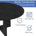 thumbnail image 3 of Round Dining Table for 4-6, PAPROOS 47'' Large Wood Kitchen Table, Dining Room Table with Wide Tabletop & Cross Base, Circle Dining Table Dinner Table for Kitchen Dining Room, Black(Only Table), 3 of 10