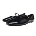 thumbnail image 2 of CIENVNSTG Patent Leather Flats For Women Square Toe Mary Jane Ballet Flats Shoes Buckle Strap Dress Casual Comfortable Shoes Black 38, 2 of 5