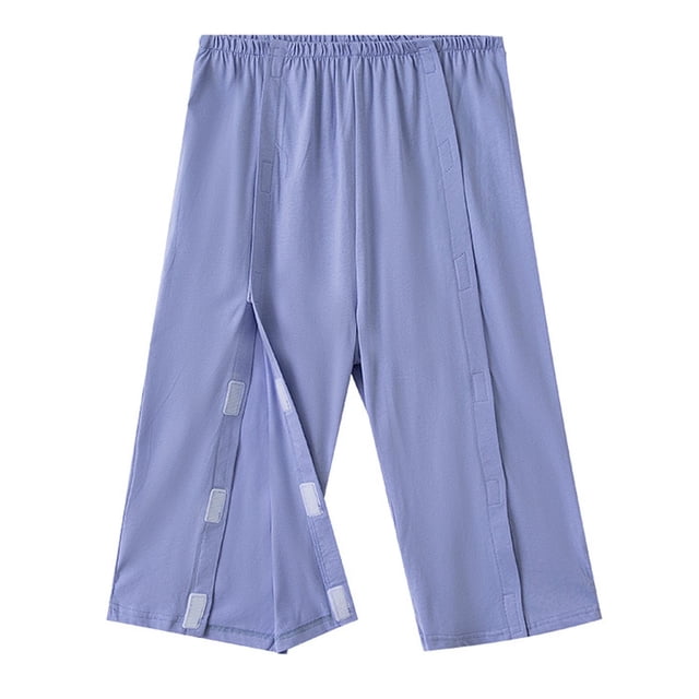 Unisex Post Shoulder Long Pants For Women With All Stick On Fasteners Recovery Tear Chemo Clothing