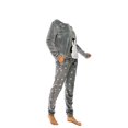 thumbnail image 2 of Womens Ladies Fleece PJ Pajama Set, Grey Penguin (1 set), Size S, 2 of 5