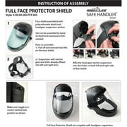 Safe Handler Full Face Protector Shield with Clear Polycarbonate Visor, Reusable Safety Face Shield, Black (Pack of 1)
