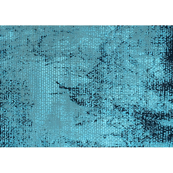 Ahgly Company Indoor Rectangle Oriental Light Blue Industrial Area Rugs, 6' x 9'