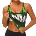thumbnail image 4 of Haiem Merry Christmas Pattern Womens Sports Bra - U Neck Padded Low Impact Yoga Bra Workout Crop Top Gym Moisture-Wicking Workout Vest -, 4 of 9