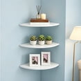 thumbnail image 3 of 1 Pc No Drill Corner Floating Wall Shelf Adhesive Mount Space Saving Sturdy Organizer for Kitchen Bathroom Living Room Bedroom 20x20cm, Multicolor, 3 of 5