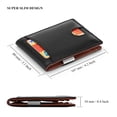 thumbnail image 3 of HAWEE Front Pocket Card Wallet with Money Clip for Men Scan Proof Billfold, Black Non Zipper, 3 of 7