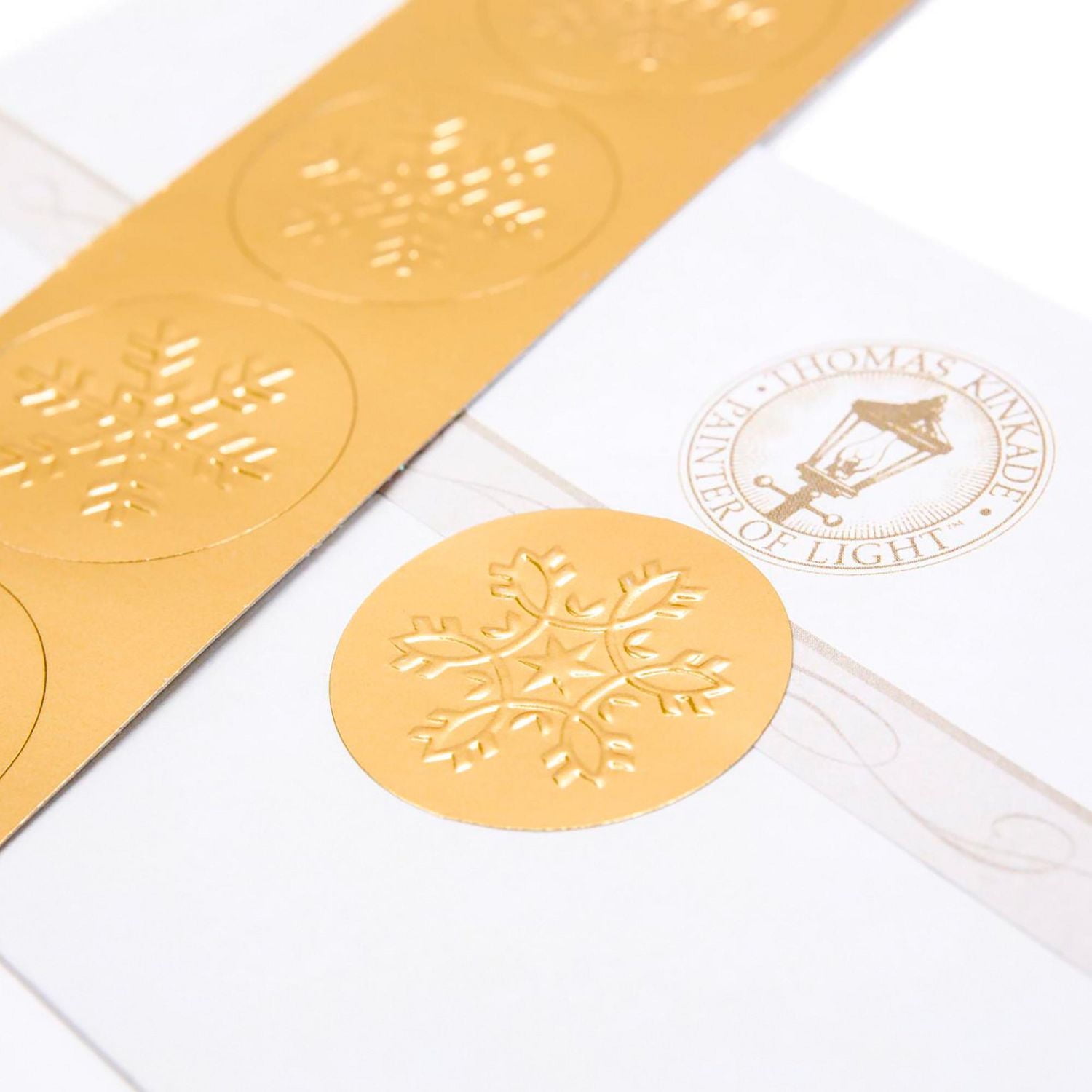 Assortiment de cartes de Noël dans une boîte, Thomas Kinkade, Hallmark, maisons enneigées (40 cartes et enveloppes, et sceaux métallisés)