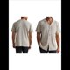 thumbnail image 3 of Camisa de Punto para Hombre, de Corta, , con Botones, para Vacaciones en la Playa, Informal, A Rayas, para Verano. Gris Plata M, 3 of 7