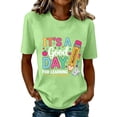 thumbnail image 4 of Fnhpitd First Day of School Teacher Shirt Women Teacher Life T-Shirt Back to School Teachers Appreciation Gift Tee Top Green,S, 4 of 7