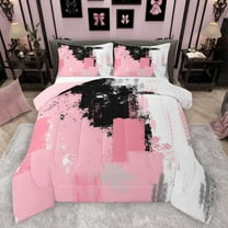 Castle Fairy Graffiti Splash Bedding Comforter Set 2pcs for Kids Teens,Abstract Gradient Twin Comforter Sets Microfiber,Minimalist Mid Century Breathable Bedding Set,Luxury Bedroom Decor,Reversible