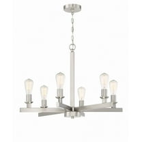 53126-BNK Craftmade Lighting Chicago - Six Light Chandelier in Transitional Style - 30 inches wide by 21.75 inches high-Brushed Polished Nickel Finish