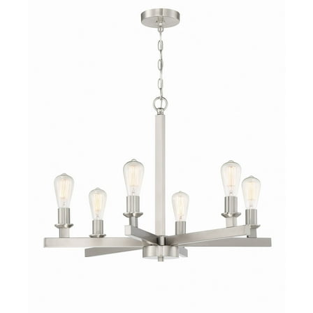 53126-BNK Craftmade Lighting Chicago - Six Light Chandelier in Transitional Style - 30 inches wide by 21.75 inches high-Brushed Polished Nickel Finish