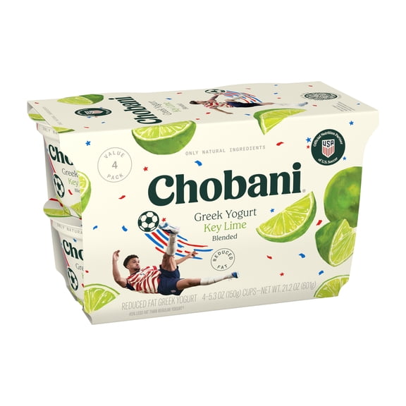 Chobani Low-Fat Greek Yogurt Key Lime Blended 5.3oz 4PK