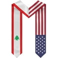 thumbnail image 2 of DABOYOZHZH Lebanon Mix United States Flag Graduation Stole Sash For Study Aboard International Students, 2 of 9