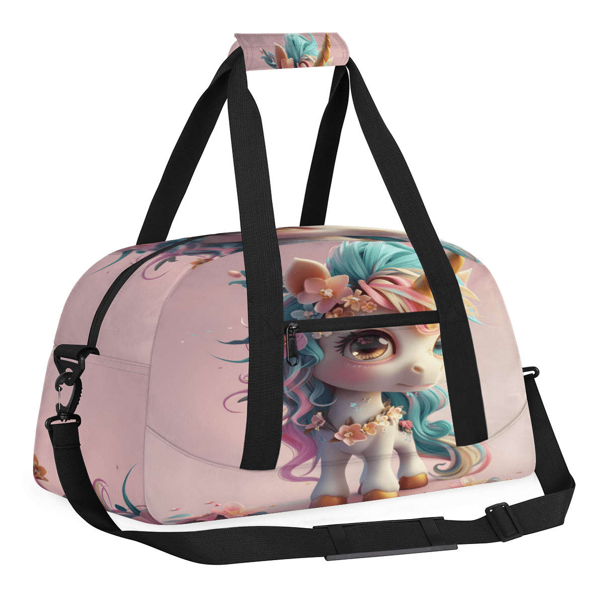 Herdesigns Unicorn Sports Duffle Bag for Women & Men, Cute Gym Bag Dance Bag Overnight Bag Carry On Weekender Travel Bag