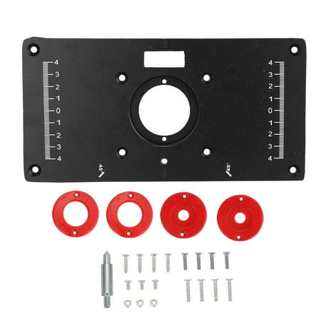 

Multifunctional Router Table Insert Plate Woodworking Benches Aluminium Wood Router Trimmer Models Engraving Machine with 4 Rings Tools
