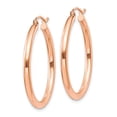 thumbnail image 5 of Auriga Fine Jewelry 14K Rose Gold 2.5mm Lightweight Tube Hoop Earrings for Women, 5 of 5