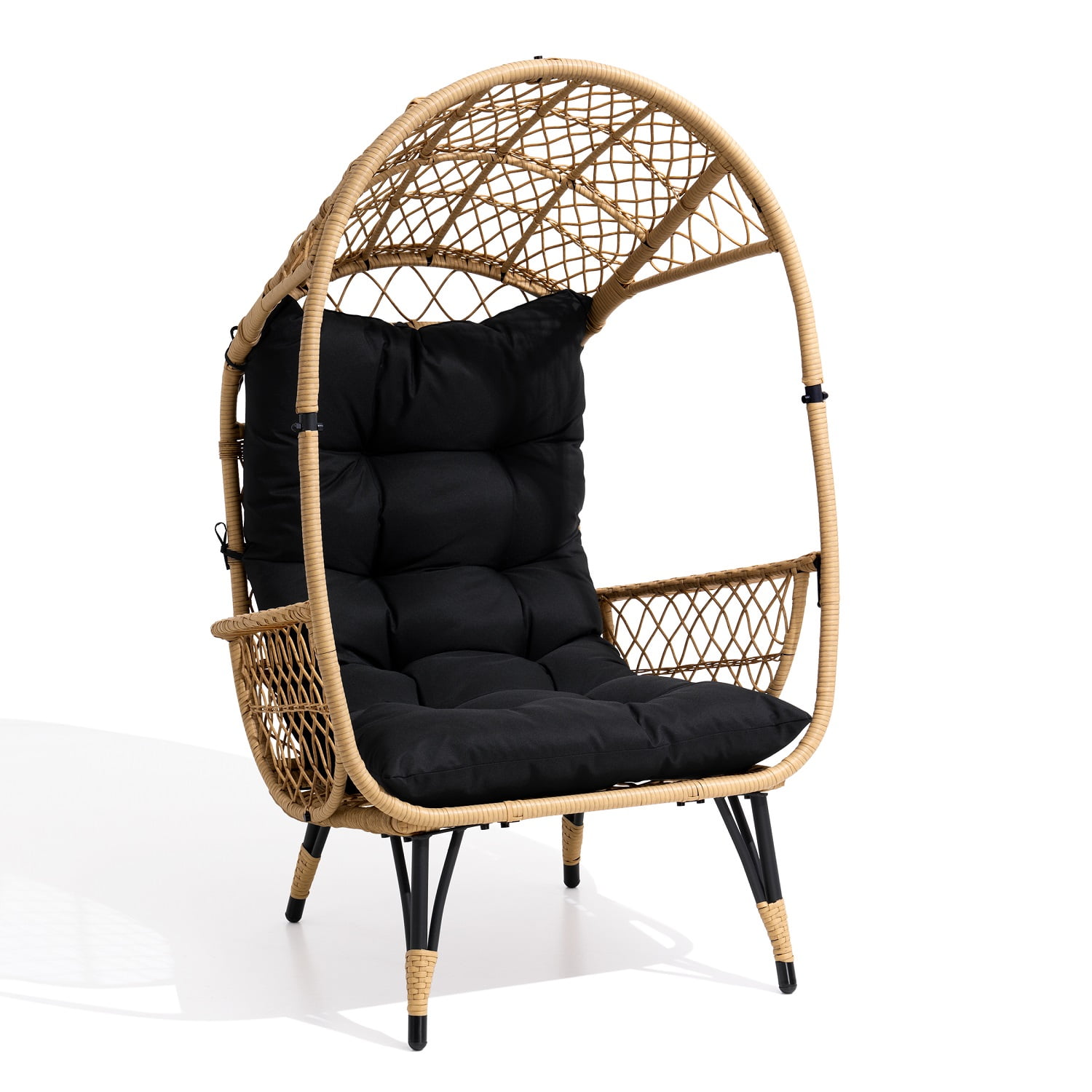 Pellebant Indoor Outdoor Wicker Egg Patio Chair PE Rattan Oversized