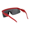 thumbnail image 2 of Robotic Flat Top Half Rim Lightening Bolt Arm Shield Sunglasses Red Black, 2 of 4