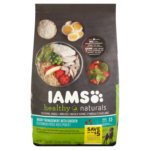 Iams Healthy Naturals Weight Management With Chicken Premium Dog Nutrition Adult 1+ Years, 23.2