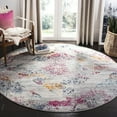 thumbnail image 2 of SAFAVIEH Madison Michelle Overdyed Abstract Area Rug, Light Grey/Fuchsia, 6'7" Round, 2 of 7